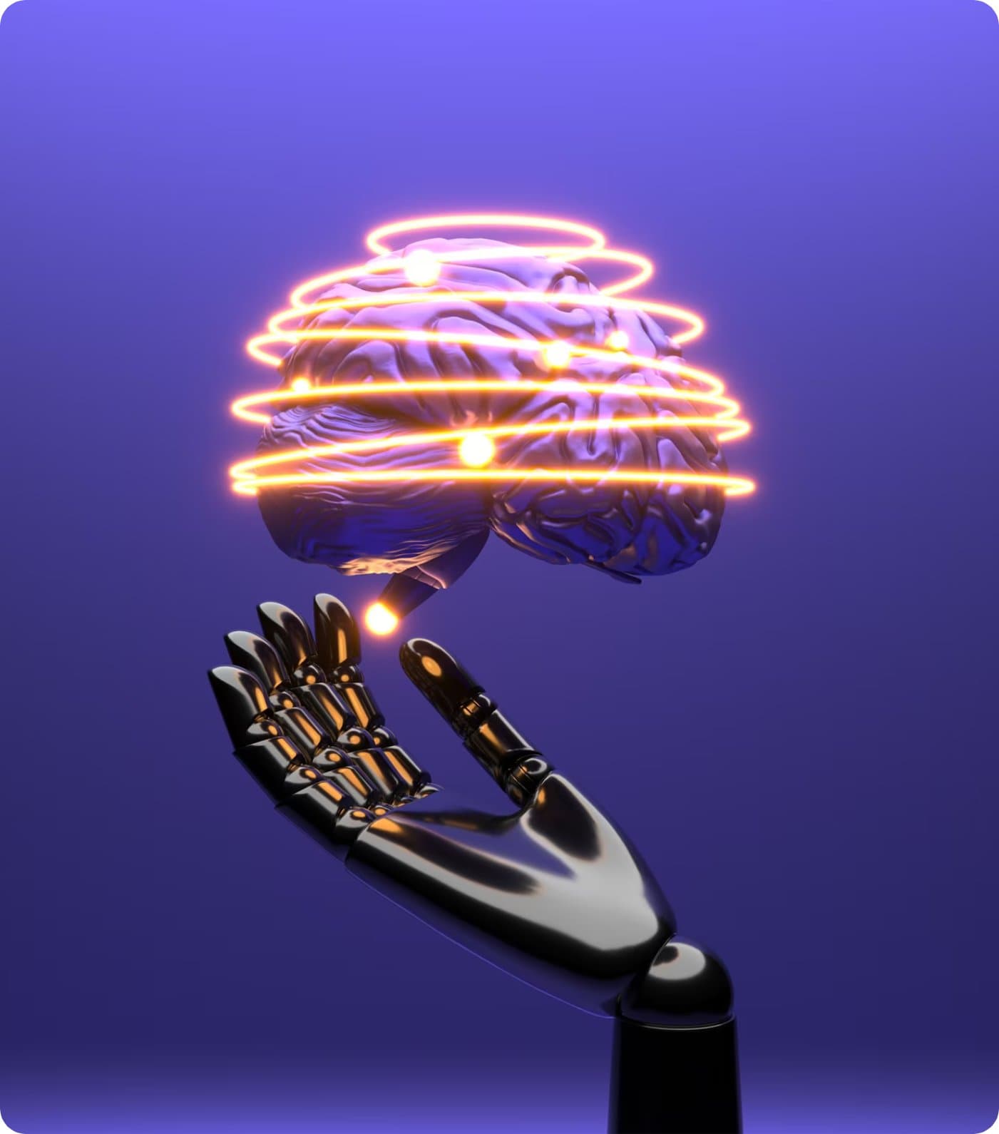 robot hand with artifical brain