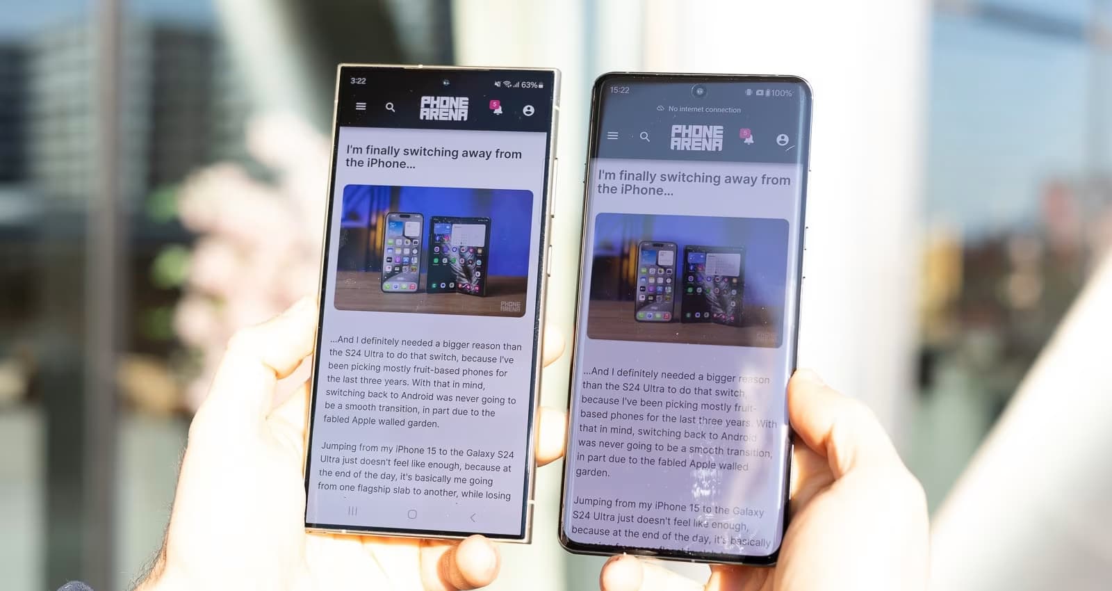 Screen characteristics / Maximum brightness