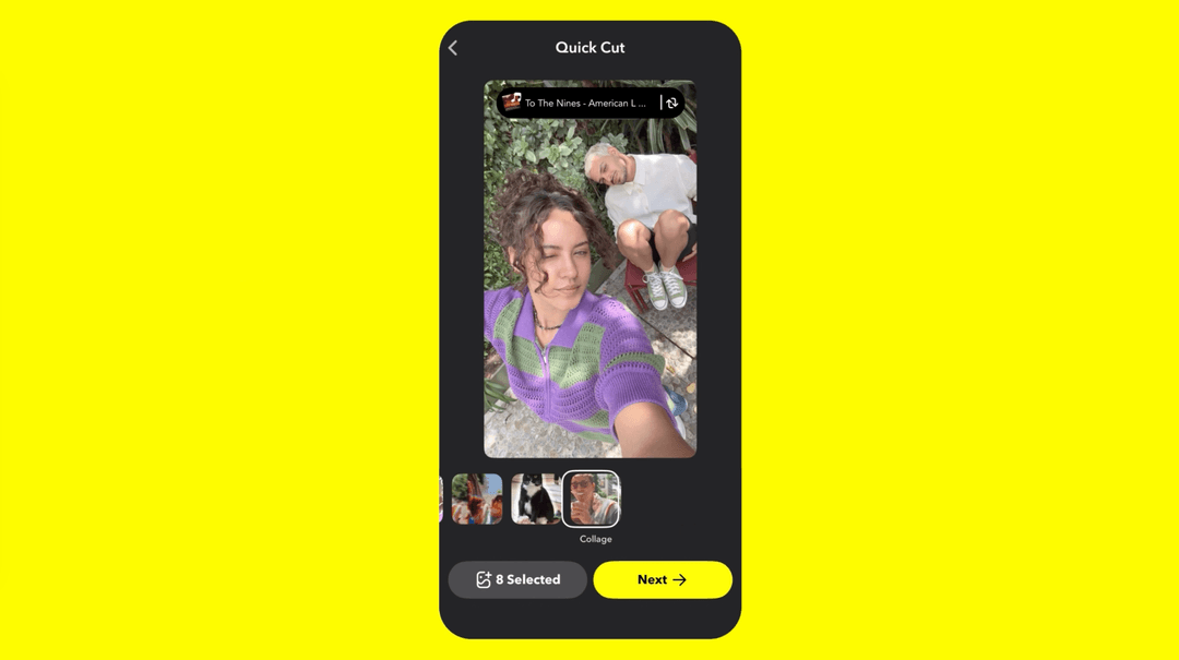 Snapchat’s new Quick Cut stitches a video together for you